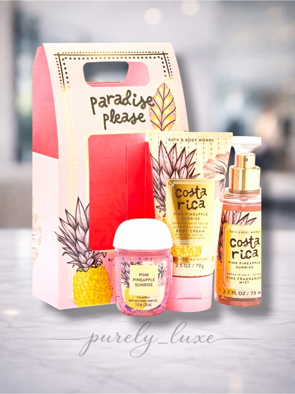 Bath & Body Works Costa Rica Pink Pineapple Sunrise Gift Set
